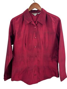 THE TERRITORY AHEAD Silk Shirt Button Long Sleeve Red
